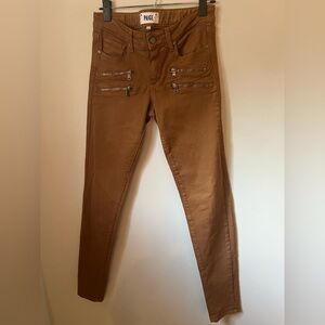 Paige Edgemont skinny Moto style Carmel colored jeans size 27.